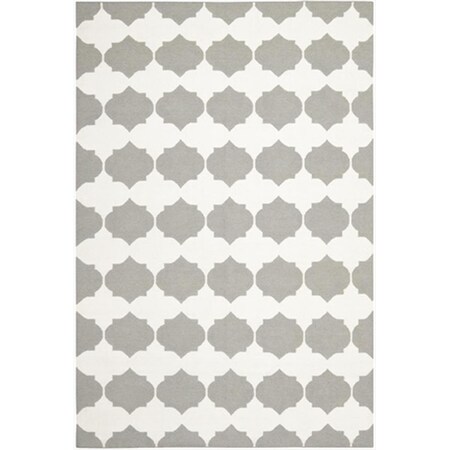Safavieh 5 x 8 ft. Rectangle Contemporary Dhurries- Grey and Ivory- Flatweave Rug DHU624B-5
